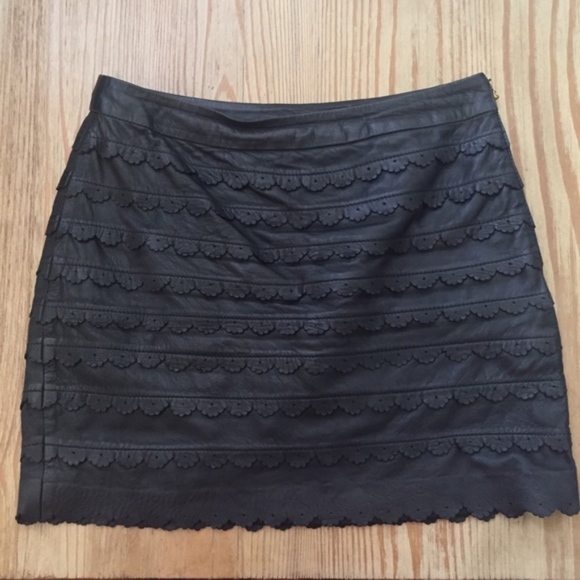 Liefsdottir scalloped REAL leather skirt - Picture 4 of 4